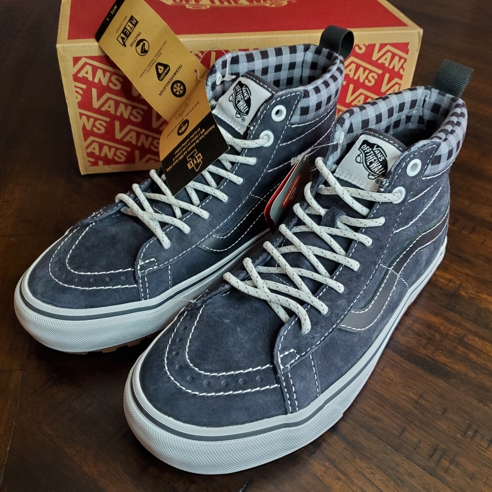 Vans Sk8-Hi MTE 1 Plaid Grey/White Women Size 8.5, Men Size 7 - Picture 3 of 15